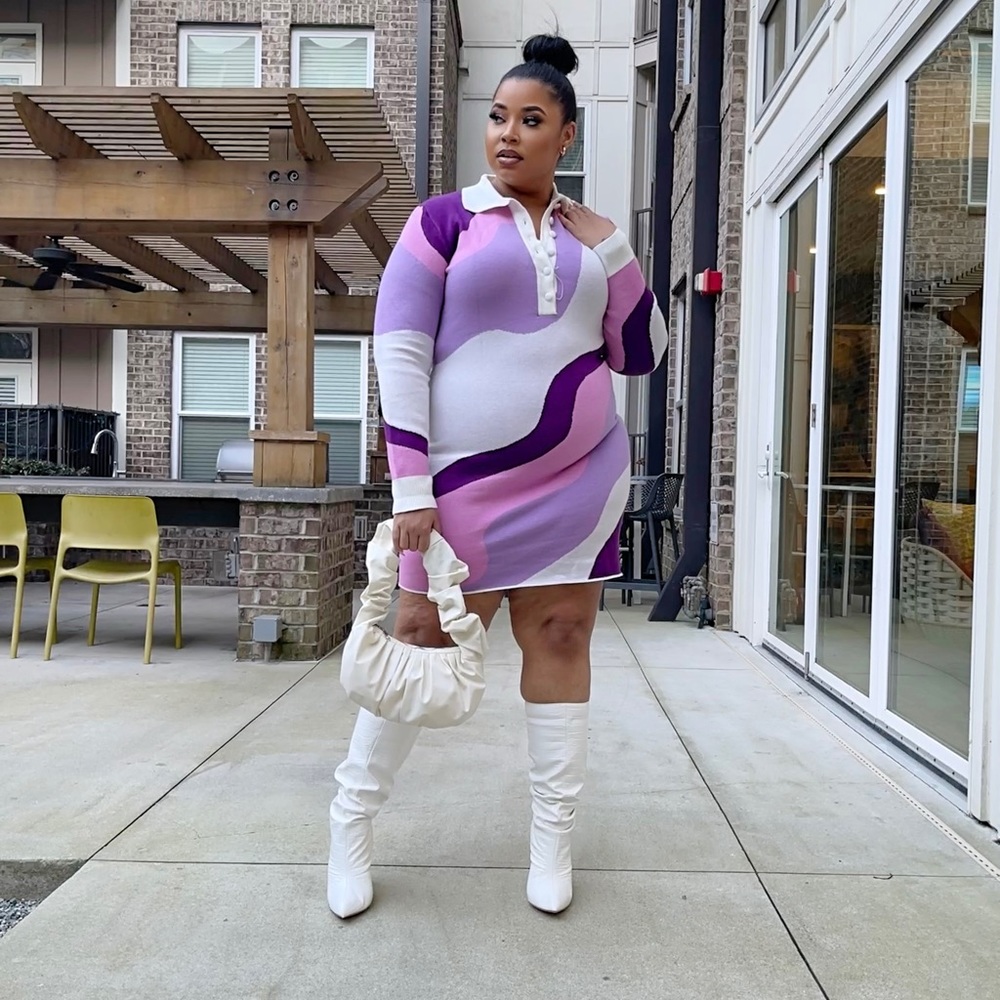 Purple and pink Mini kit dress